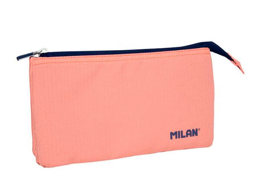Estuche Milan 1918 3 Cremalleras rosa