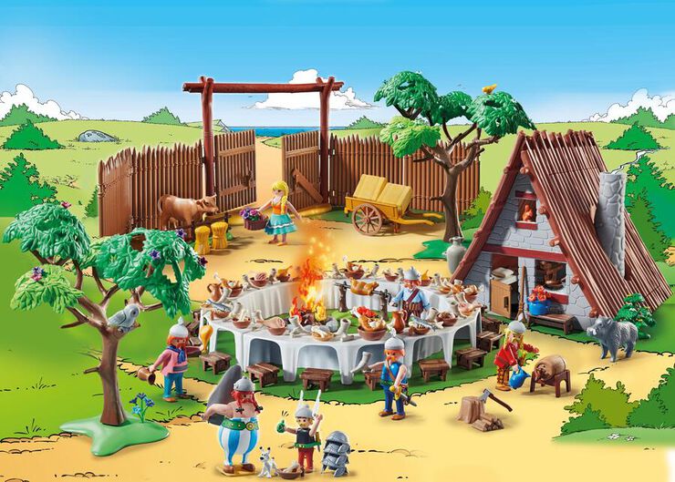 PLAYMOBIL Asterix 71266 la Cabaña de Ordenalfabetix, Ordenalfabetix y su  Esposa Elosumarin, Juguete para niños a