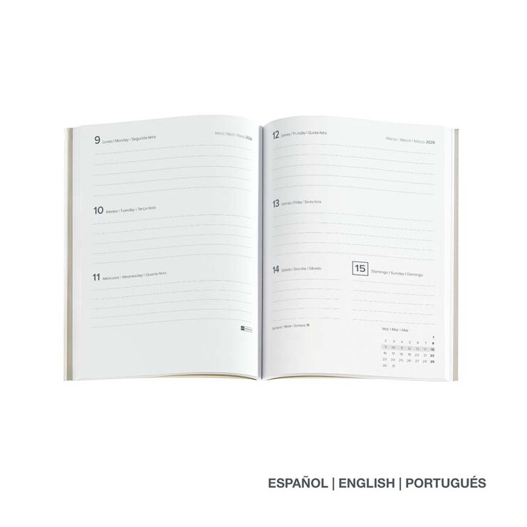 Agenda Miquelrius Journal 12x16 sem/vista mult 2026 Luxor rojo