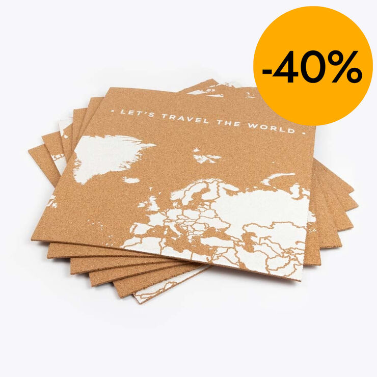 Puzle Mapamundi suro Miss Wood 90x60 blanc