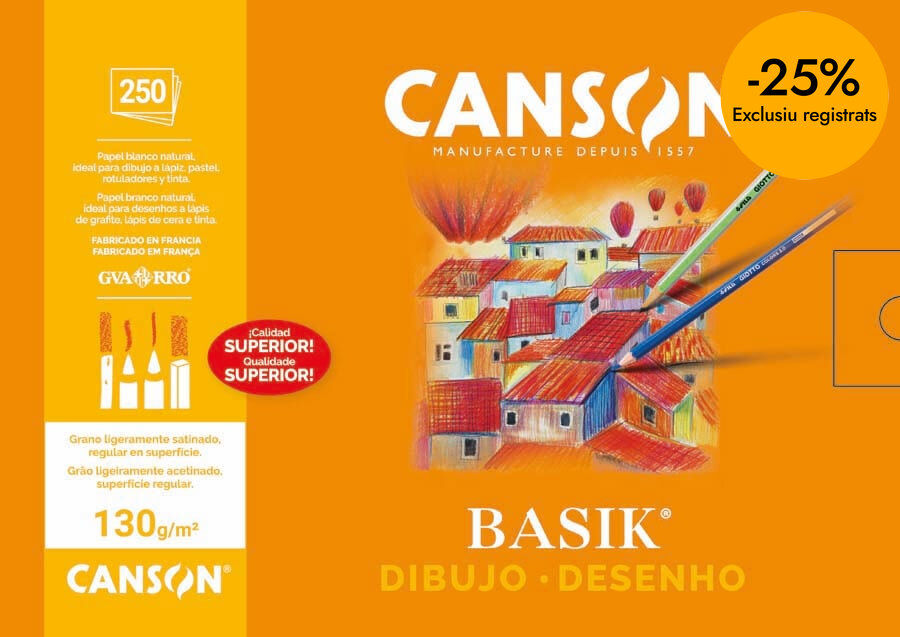 Paper Dibuix Canson Basik A4+ 130g 250 fulls