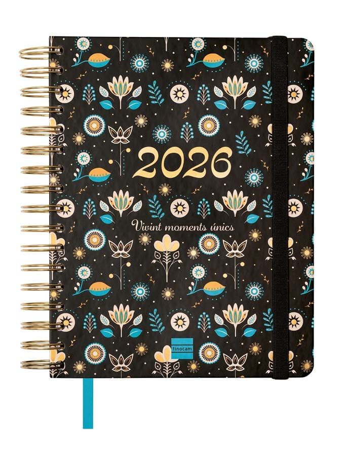 Agenda Finocam 16 mesos Vitae 1/4 setm/vista cat 2025-26 negre