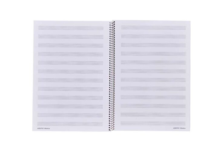 Libreta espiral Mezzo Additio A4 12 pentagramas rojo