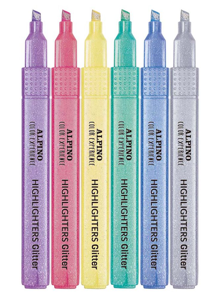 Marcadores fluorescentes Alpino Color Experience Glitter 12 colores