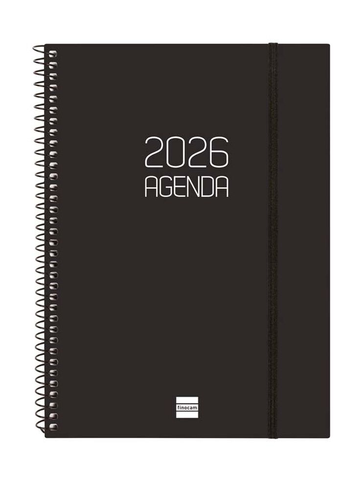 Agenda Finocam Opaque E10 sem/vista vertical cas 2026 negro