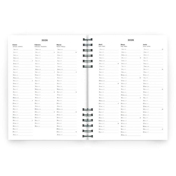 Agenda Miquelrius Plus W-O sem/vista mult 2026 Basic negro