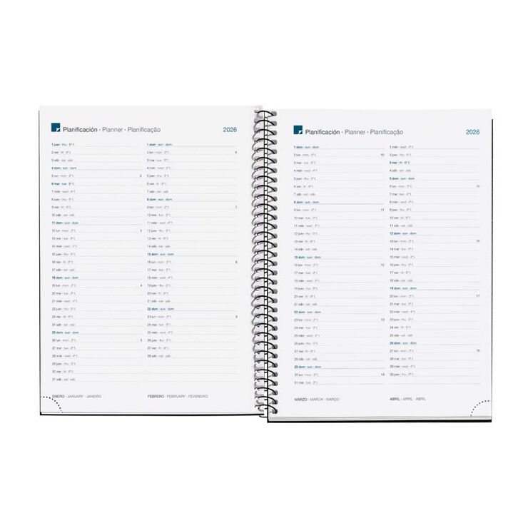 Agenda Espiral Miquelrius Plus día/pág mult 2026 Calm Ocean