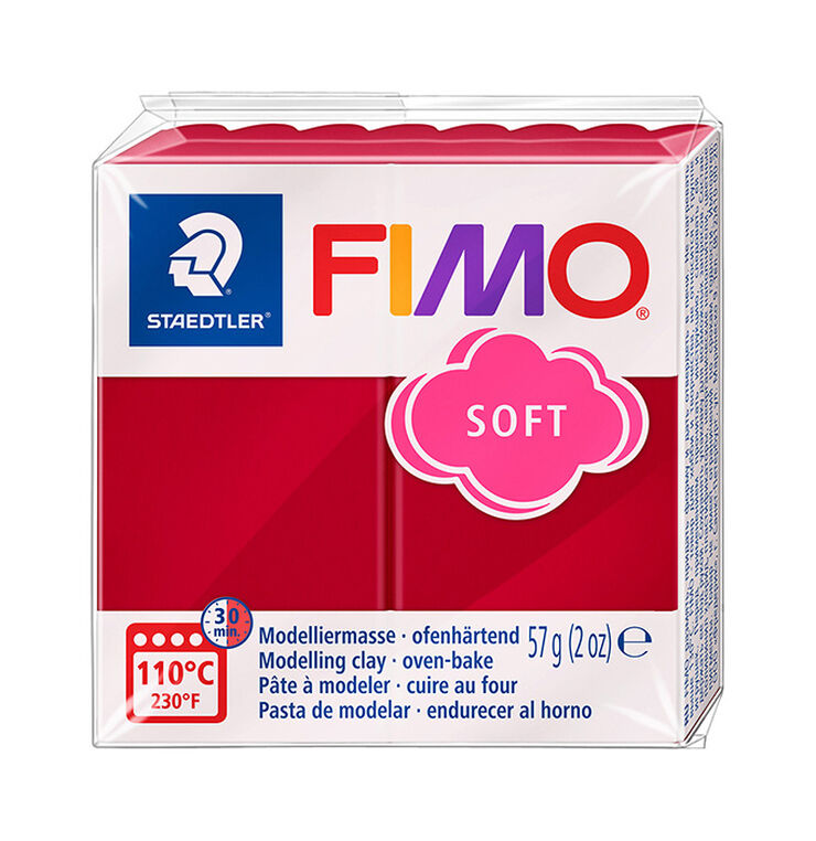 Pasta modelar Fimo Soft 57g vermell cirera