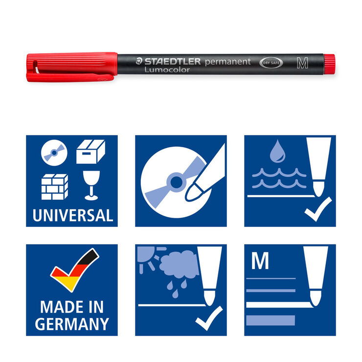 Rotuladores permanentes Staedtler Lumocolor M 8 colores