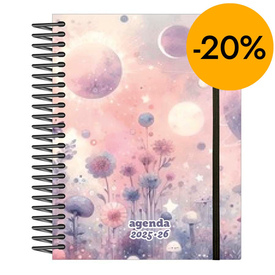 Agenda escolar Senfort 16 meses sem/vista catal&aacute;n 2025-26 Garden planet