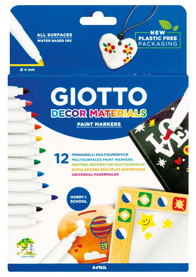Rotuladores Giotto Decor Materials 12 colores