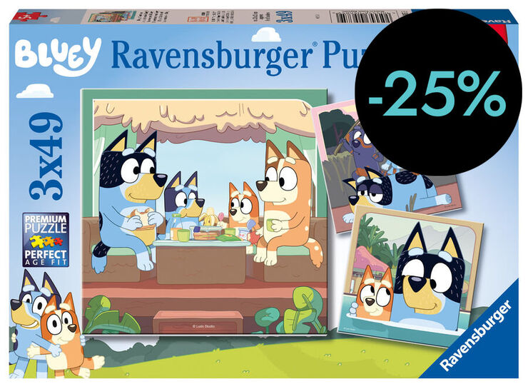 Puzle 3x49 peces Bluey