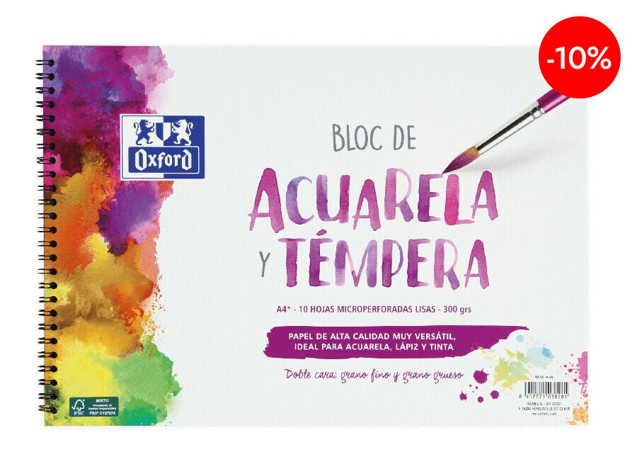 Bloc acuarela Oxford A4 300g 10 hojas