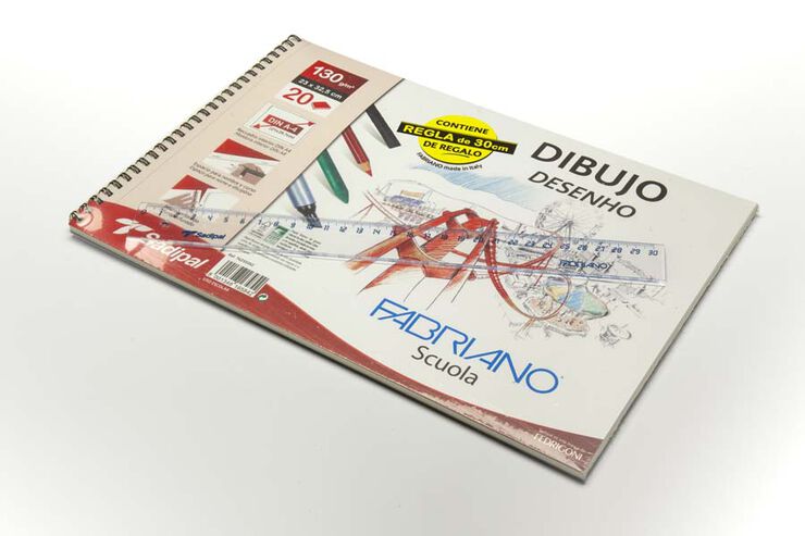 Bloc Dibuix Fabriano A4 20 fulls + Regla