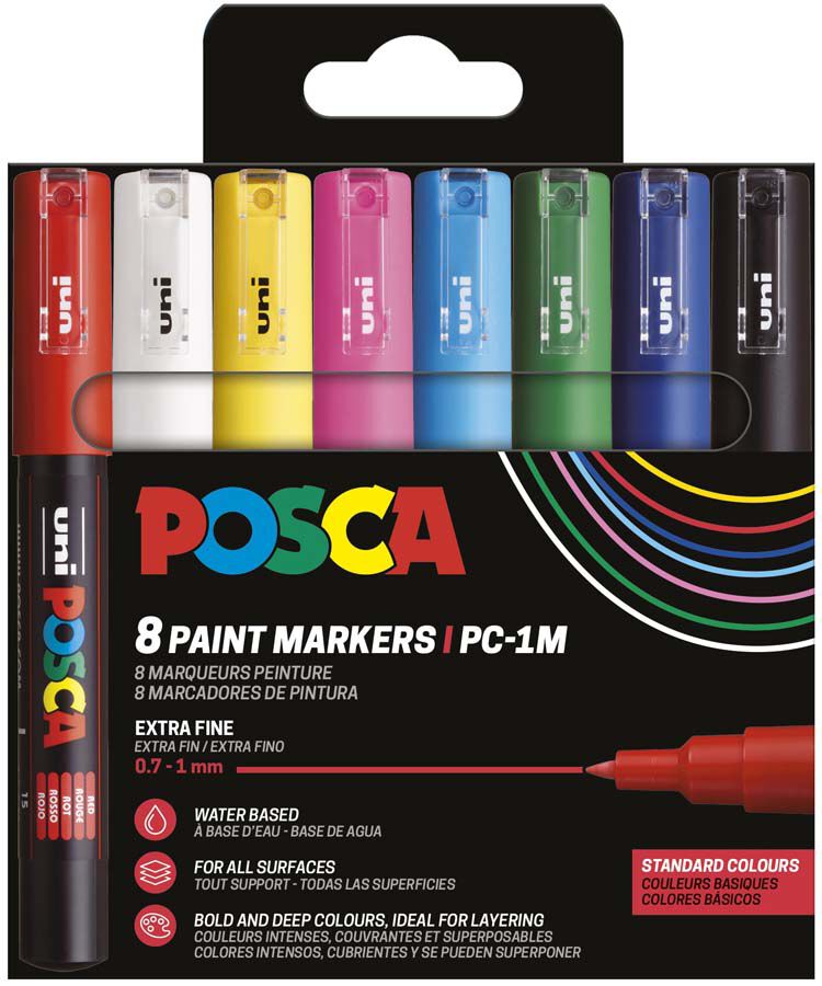 Rotuladores Posca PC-1M 0,7mm Basic 8 colores