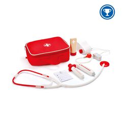 Maletín médico con instrumental de madera