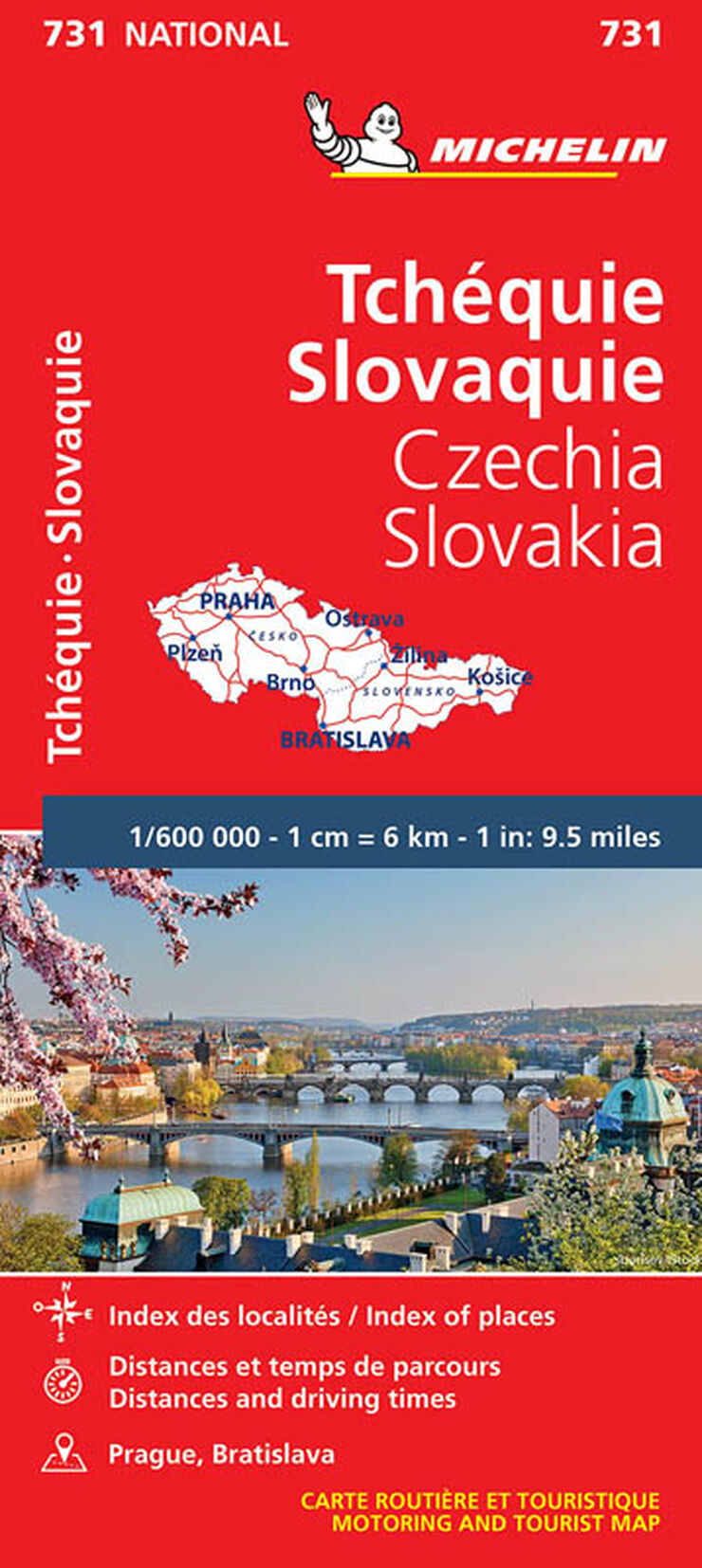 Mapa National Tchequie, Slovaquie/Czechia