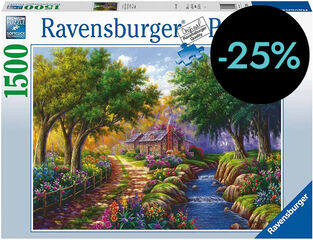 Puzle 1500 piezas Cabaña junto al río