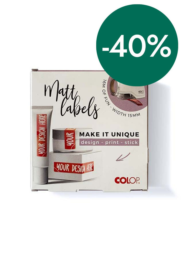 Cinta adhesiva Colop E-Mark mat 15mm x 16m