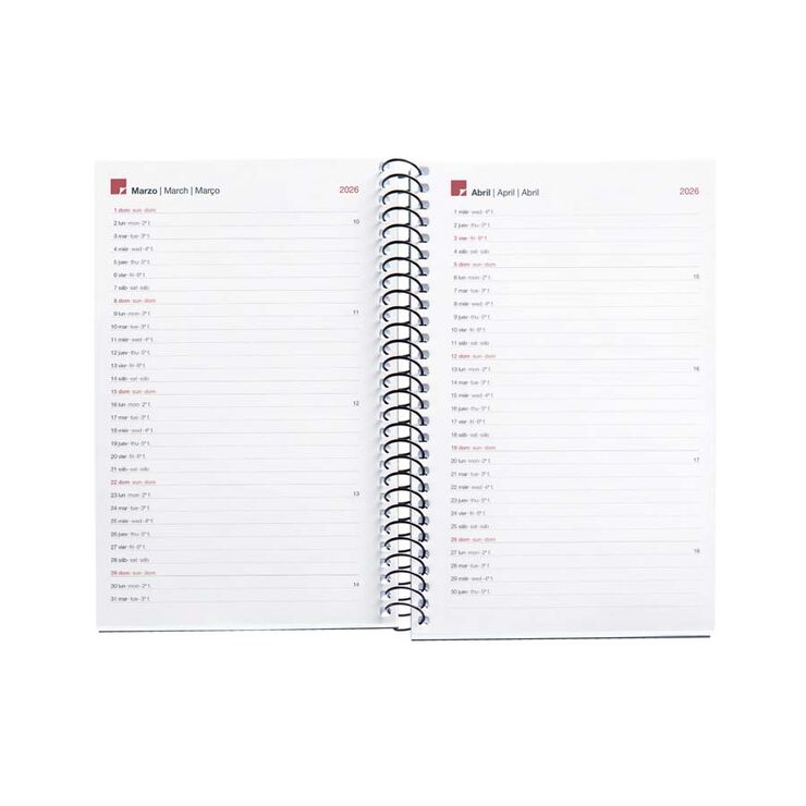 Agenda Espiral Miquelrius Activa sem/vista mult 2026 City azul marino