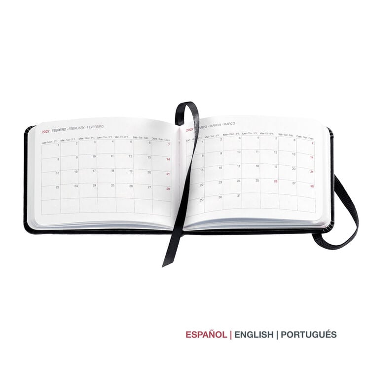 Agenda Miquelrius Pocket Semana Vista Multiling&uuml;e 2027 Chester Negro