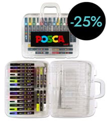 Maletí Retoladors Posca PC1M-PC3M-PC5M 20 peces