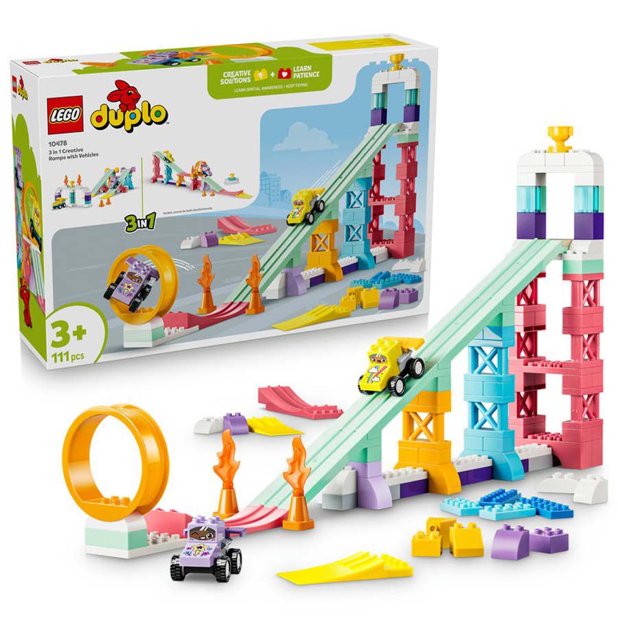 LEGO&reg; DUPLO Town Rampas creativas 3 en 1 con veh&iacute;culos 10478