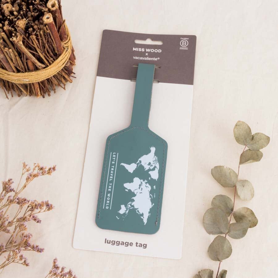 Etiqueta equipatge Miss Wood Vacavaliente verd