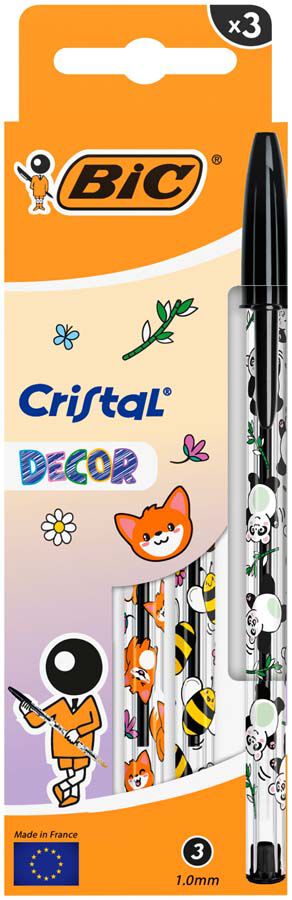 Bol&iacute;graf Bic Cristal Kawai 3u negre