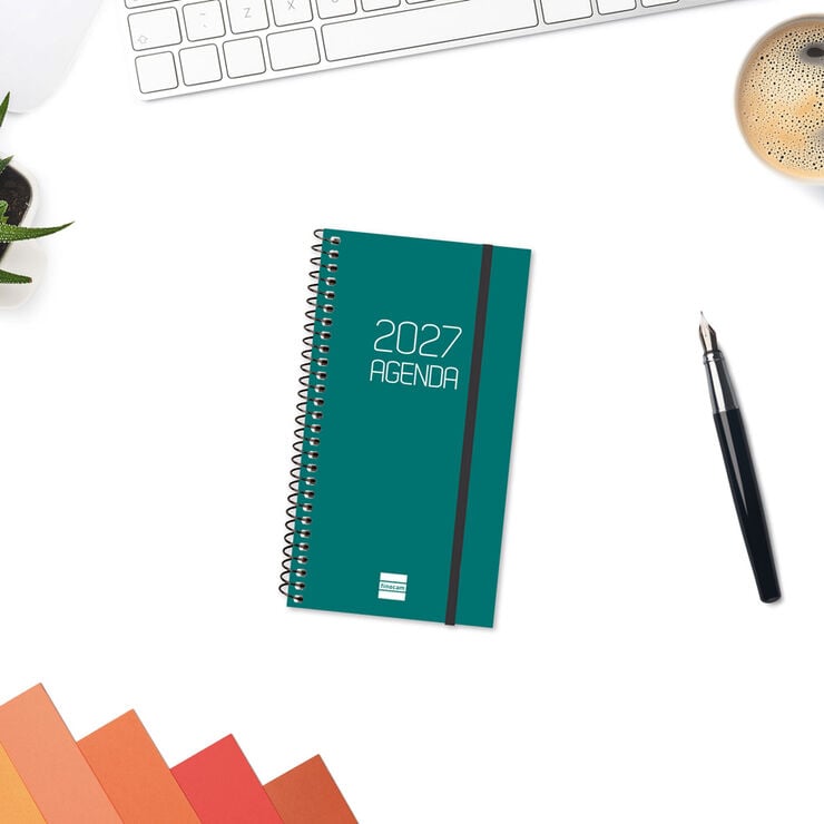 Agenda Finocam Opaque Semana Vista Horizontal 2027 Catal&aacute;n Verde