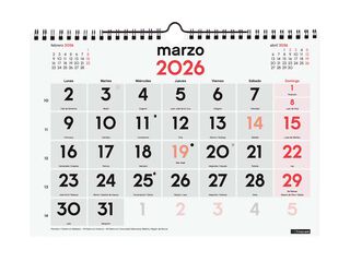 Calendari paret Finocam Números grans M 2026 castellà Calendari paret Finocam Números grans M 2026 castellà