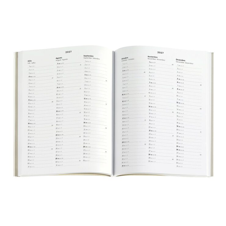 Agenda Miquelrius 145x195 Dia P&agrave;gina Multiling&uuml;e 2027 Aquarel Bloom
