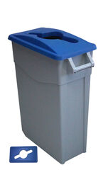 Contenedor Denox Reciclar 65L - Tapa abierta azul