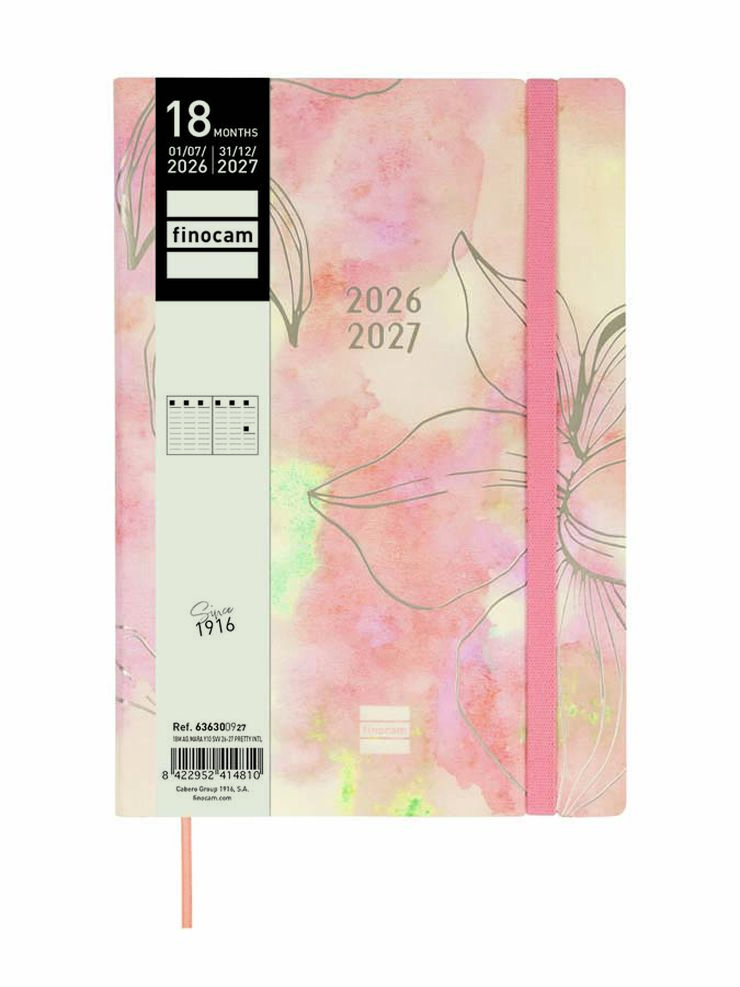 Agenda Finocam 18M Mara Y10 Sem/Vista Vertical Multiling&uuml;e 2026-27 Pretty