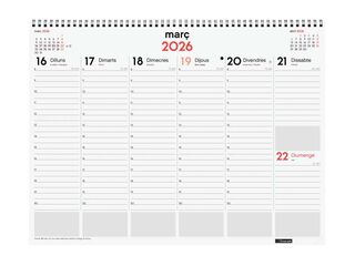 Vade espiral Finocam setm/vista vertical 42x31 2026 catalán Vade espiral Finocam setm/vista vertical 42x31 2026 catalán