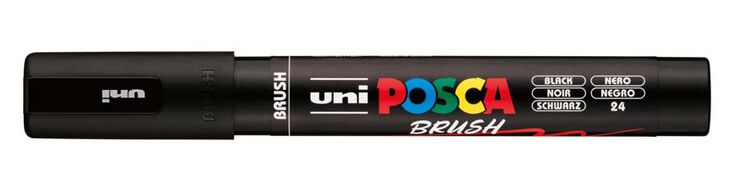 Marcador Posca PC-5BR pincel 1-4mm negro