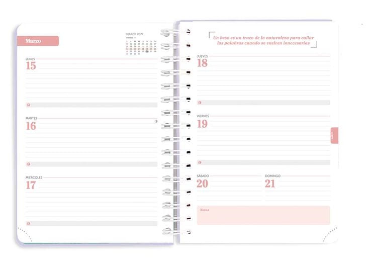 Agenda Escolar Oxford Cute A6 Semana/vista Castellano 2026-2027