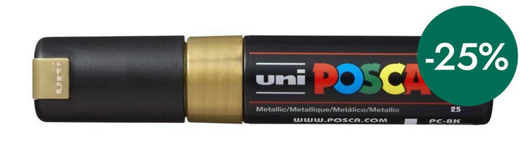 Rotulador Posca PC-8K 8mm oro metal