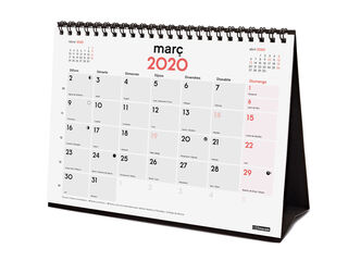 Calendario Sobremesa para escribir S 2020 Catalán Rojo