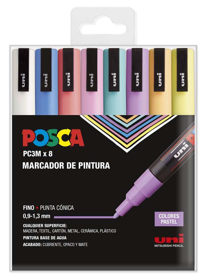 Retoladors Posca PC-3M 0,9-1,3mm pastel 8 colors