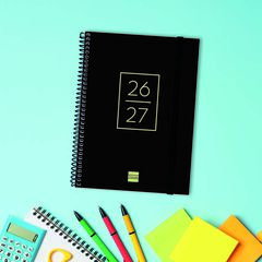 Agenda Escolar Finocam Secundaria 1/4 Sem/Vista Catal&aacute;n 2026-27 Negro