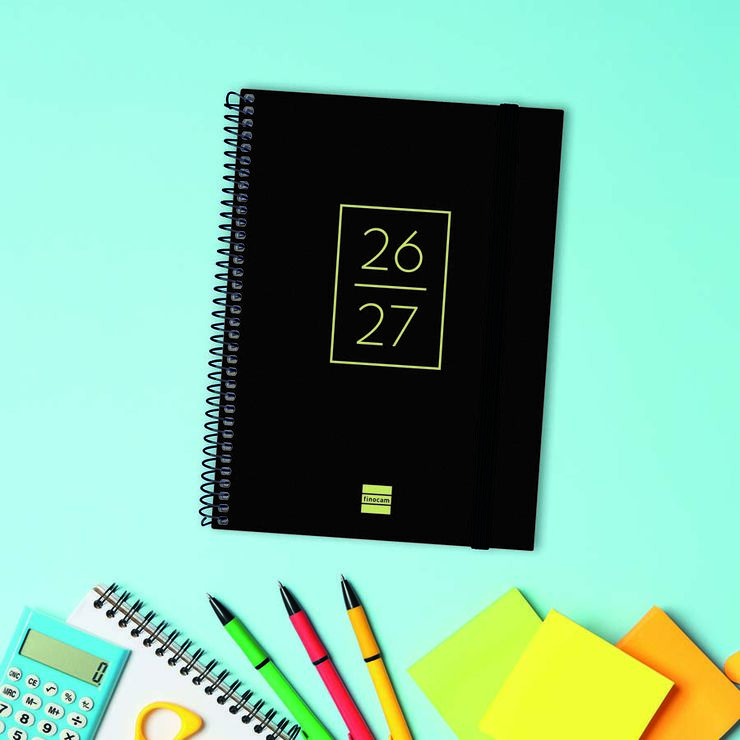 Agenda Escolar Finocam Secundaria 1/4 Sem/Vista Catal&aacute;n 2026-27 Negro