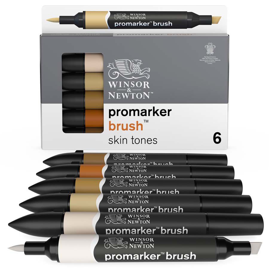Rotuladores Promaker Brush Winsor & Newton tonos piel 6 colores