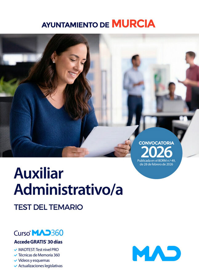 Auxiliar Administrativo/a del Ayuntamiento de Murcia. Test del temario