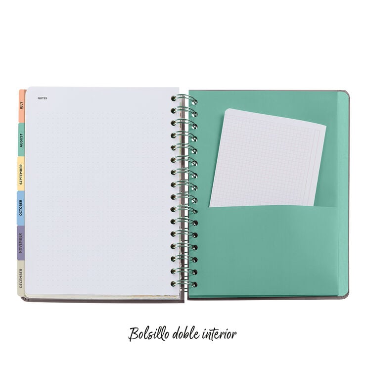 Agenda Miquelrius Plus Wire-O Setmana Vista Multiling&uuml;e 2027 Liberty Brown
