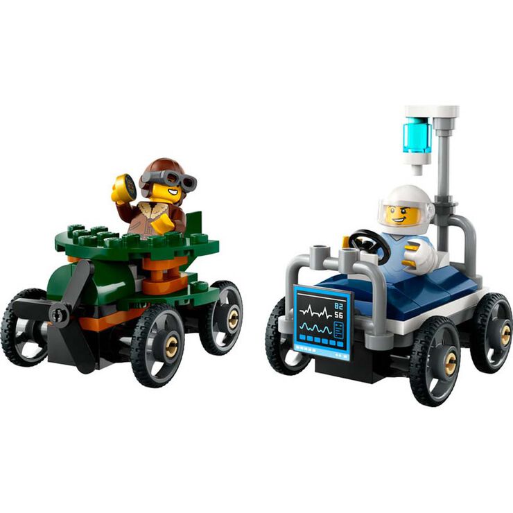 LEGO® LEGO City Pack de Cotxes de Carreres: Avió vs. Llit d’Hospital 60459