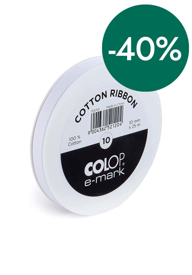 Cinta cot&oacute; Colop E-Mark Go 10mm x 25m