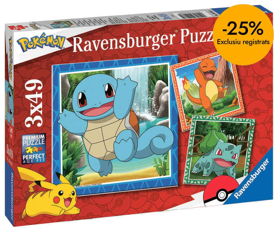 Puzle 3x49 peces Pok&eacute;mon