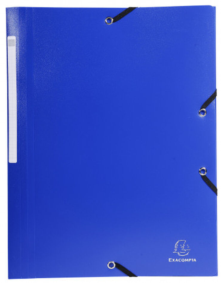 Carpeta PP 3 Solapes A4 Exacompta Blau Fosc