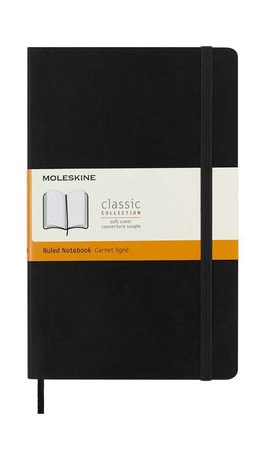 Libreta Moleskine Soft L Negro Raya